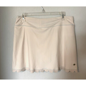 Coolibar Blush Pink Ivory Scalloped Hem Skort UP50+ Sz L